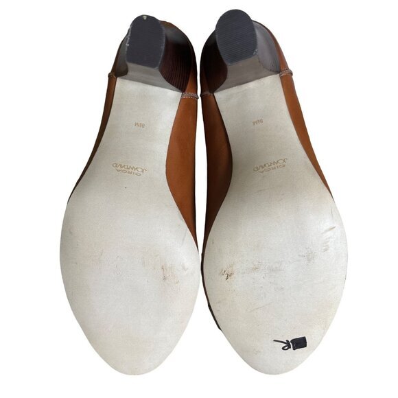 Circa Joan & David High‎ Heel Size 8.5 Classic Peep Toe Buckle Brown New w Flaw - Picture 10 of 11